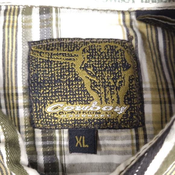 Cowboy Hardware Shirt Mens XL White Plaid Pearl‎ Snap Western Button Cotton - Picture 6 of 16